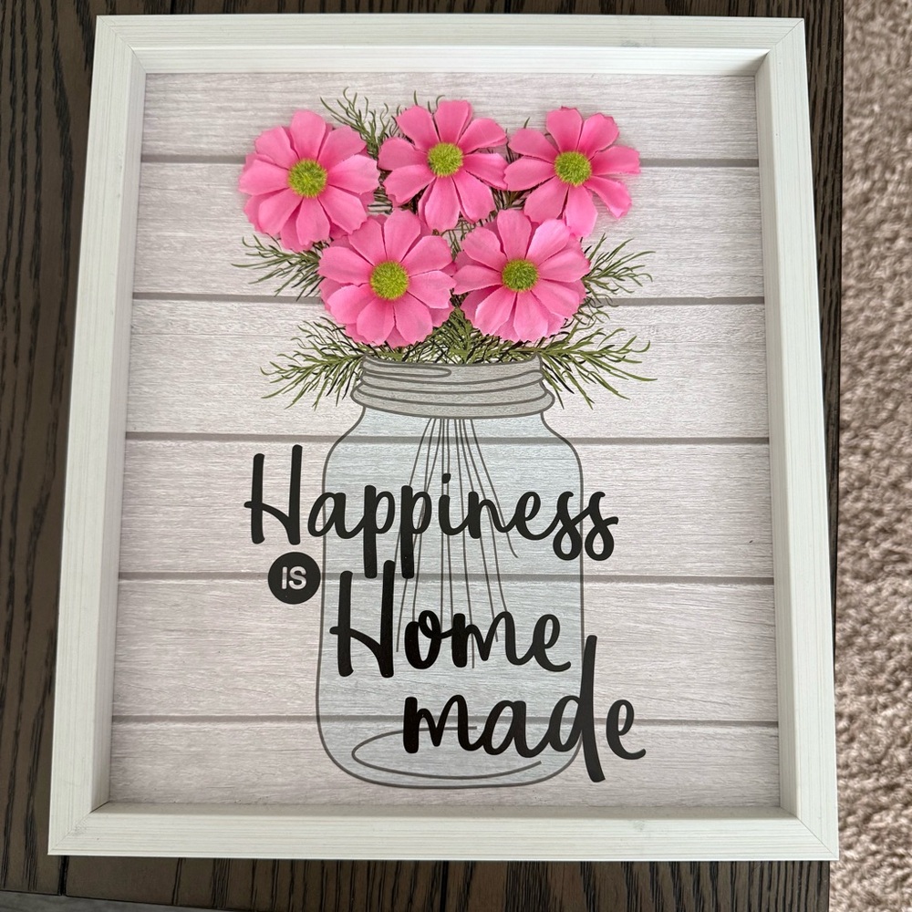 Floral Wall Art with Pink Flowers